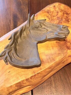 Vintage Cast Iron Horse Head Design Trinket Dish/Tray Key Holder\ Ashtray